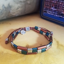 Vaoov 925 Ayar Gümüş Hematit Taşlı Erkek Bileklik (480235583)