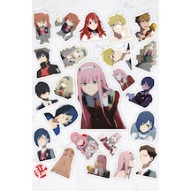 Darling İn The Franxx Anime Telefon Laptop Bullet Journal Yapışkanlı Folyo Sticker Paketi 23 Adet Çok Renkli