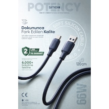 Simex 66w Hızlı Şarj Usb/type-c Kablo Samsung, Huawei, Honor, Uyumlu - Soft Silikon, Dayanıklı 1.2m Spk-14