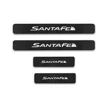 Hyundai Santa Fe Carbon Fiber Kapı Eşiği Yazısı Sticker 4Adet