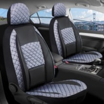 Bmw 3 Serisi 330 Deri Detaylı Oto Koltuk Kılıfı Ön Arka Set Alpine Siyah Füme Scr
