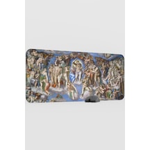 Michelangelo Kıyamet Günü V1 90x40 Xxl Gaming Kauçuk Kaymaz Taban Mouse Pad Fare Altlığı