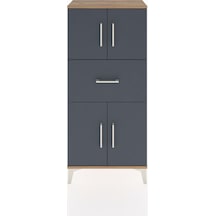 Hyperion Dolap Tek Raflı Tek Çekmeceli 4 Kapaklı 60x44x134 Çam-antrasit Atlas Çam