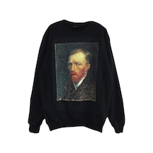 Vıncent Van Gogh Baskılı Sweatshirt Siyah