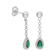 Yeşil Damla Küpe 717070 Silver