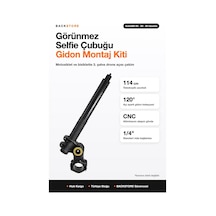 Insta360 X5 X4 X3 Uyumlu Görünmez Selfie Çubuğu Gidon Montaj Kiti 114 Cm Motosiklet Bisiklet Siyah
