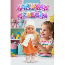 Lucia Girl Konuşan 35 Cm - Etkileşimli Kolları Bacakları Ve Kafası Et Kutulu Atkılı Oyuncak Bebek 77889717