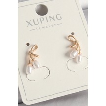 Pirinç Rose Renk İnci Detay Düğüm Model Kadın Küpe Çok Renkli