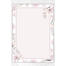 A5 Çiçek Bloknot Çizgisiz Defter - 50 Yaprak - Memopad - Notepad - Not Defteri - Not Kağıdı - 1145 Çok Renkli