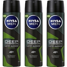 Nivea Men Deep Dimension Amazonia Aktif Karbon Erkek Sprey Deodorant 150 ML x 3