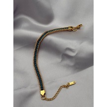 Kadın Zirkon Taşlı Çelik Bileklik 9002