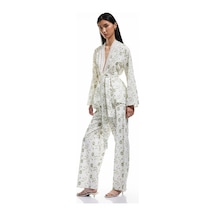 Koton Pamuklu Floral İşlemeli Fisto Kruvaze Oversize Kimono Ceket Yeşil Desenli 5sak50029pw Yeşil Desenli