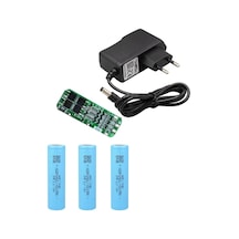 3 Adet Aspilsan Li-ion Pil, 3s 20a Bms. Ve 12 Volt 1 Amper Adaptör
