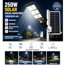 250w Kumandalı Solar Güneş Enerjili Sokak Armatürü 6500k