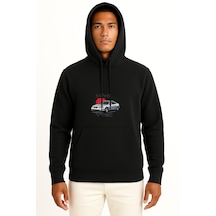 Bahriyeli Collection Kapüşonlu Honda Accord Vtec Göğüs Baskılı Unisex Sweatshirt Siyah