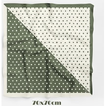 İkilem Puantiye Desen 70 70cm Bandana/fular Yeşil