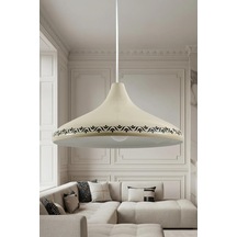 Nova Tulip Metal Sarkıt Avize, Bohem Tavan Lambası Ve Salon Oturma Odası Aydınlatması - Krem - 35 Cm Modern Dek Genel