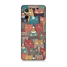 Xiaomi Redmi 12c Uyumlu Silikon Kılıf Yılbaşı Kış Ve Kediler