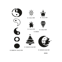 Minimal Parmak Ve Sırt Geçici Dövme Stencil Seti Spreysiz