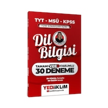 Yediiklim 2027 Tyt-msü-kpss Tüm Sınavlar İçin Dil Bilgisi Tamamı Video Çözümlü 30 Deneme Yediiklim Yayınları