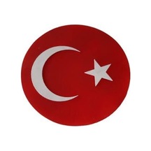Dekoratif Söve Türk Türkiye Bayrağı Oval 60X60