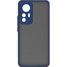 Xiaomi Mi 12t Pro Kılıf Arkası Buğulu Kenarları Renkli Sert Premium Silikon Kapak Rcv/hux Lacivert