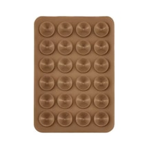 Lexroo Kare Öpücüklü Çift Taraflı Silikon Tutucu 5,50cm X 8cm - Kahverengi