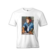 Justin Bieber - Board Beyaz Erkek Tshirt