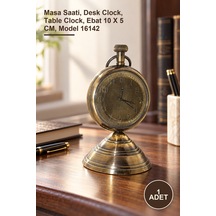 1 Adet Masa Üstü Pirinç Saat Masa Saati, Desk Clock, Table Clock, Ebat 10 X 5 Cm, Model 16142 Diğer