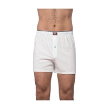 Özkan Underwear 6 Adet Özkan Erkek Pamuklu Şardonlu Düz Renk Boxer 0041 Beyaz