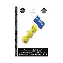 Premium Set Çocuk Antrenman Tt-100 Tenis Topu Sarı Poşet Ambalaj 3'lü