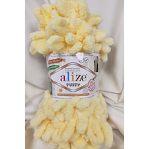 Puffy Açık Sarı El Örgü İpi 100gr. 9mt. 5'li Paket - Renk: 13