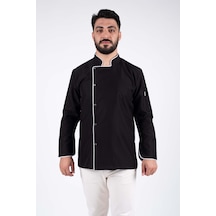 Erkek Siyah Şef Aşçı Ceket & Üniforması
