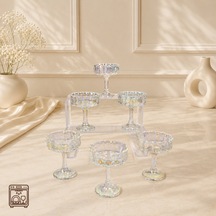 Fiyonk Kapaklı Kare Cam Sunumluk 100 Ml Altın