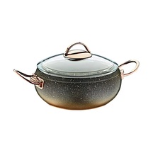 3141 - 2 Parça, Biogranit, Isıya Dayanıklı Kapaklı, 18x8 Cm - 2,0 Litre - Bakır Gövde, Bakır Detay Bakır - Siyah