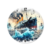 Titanic Yolcu Gemisi Sessiz Duvar Saati Çok Renkli