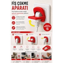 3d Baskı Fiş Çekme Aparatı Kolay Fiş Çıkarma Yardımcısı Ergonomik Priz Aparatı - Kırmızı