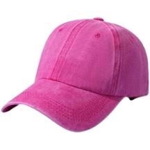 Unisex Yıkamalı Eskitme Pembe Kep Şapka