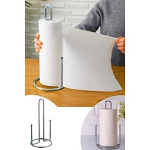 Metal Dik Kağıt Havluluk Masa Üstü Dikey Rulo Peçetelik 29 Cm, 2 Adet Gri Metal Diğer