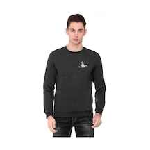 Astronot Jüpiter Bisiklet Baskılı Füme Antrasit Erkek Sweatshirt