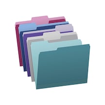 Tops Pendaflex İki Tonlu Renkli Dosya Klasörleri, A4 Boy, Karışık Renkler, 100'lü Paket