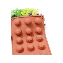 Siliko World Silikon Çikolata Kek Muffin Kalıbı Elmas Desen, Kırmızı Diğer