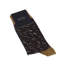 Turuncu Desenli Pamuklu Soket Çorap 33664 Model6