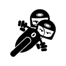 Twin Racers Motorcu Sticker 17x17 Cm Siyah