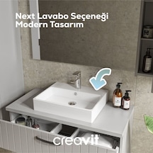 Creavit Next Tezgah Üzeri Kare Lavabo 70 CM Beyaz NX270-00CB00E-0000