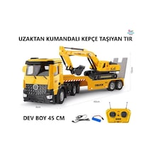 Dev Boy 52 Cm Uzaktan Kumandalı Şarjlı Kepçe Taşıyan Oyuncak Tır Kamyon Ekskavatör