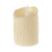Alevli Led Mum Hareketli Alev Görünümlü Dekoratif Mum - 7cm Krem