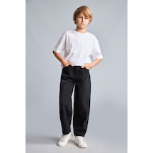 Defacto Barrel Fit Düz Paça Rahat Kesim Jean Pantolon Erkek Çocuk H2198a826wnnm40 Siyah-nm40