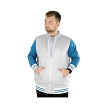 Mode Xl Büyük Beden Erkek Kolej Mont 22618 Gri 001