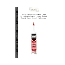 Beyaz Universal Silikon - 280 Gr - Genel Amaçlı Yalıtım Ürünü Pratik Dolgu İnşaat Malzemesi